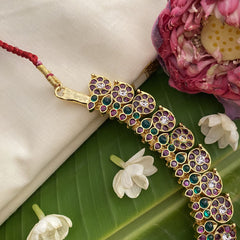 Vriksham Traditional Kemp Stone Maanga Short Neckpiece-G17546