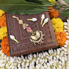 Vriksham Butterfly With Floral Tikka 1 Gram Gold Maang Tikka-G20341