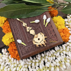 Vriksham Butterfly With Floral Tikka 1 Gram Gold Maang Tikka-G20341