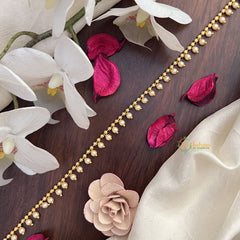 Vriksham Unique Gold Look Alike Gold Bead & White Pearl Thin Hip Chain-G17966
