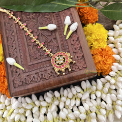 Vriksham Classic Floral 1 Gram Gold Maang Tikka-G20339