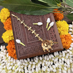 Vriksham Classic Floral 1 Gram Gold Maang Tikka-G20339