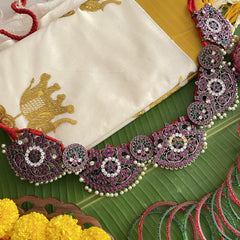 Vriksham Exquisite Black Polish Traditional Precious Kemp Hip Chain-G17565