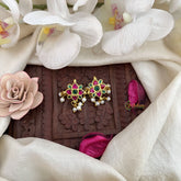 Vriksham Antique Floral Kundan Jadau Press Bugadi-Green Red-Pearl-J3550