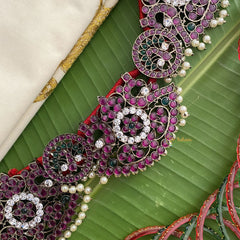 Vriksham Exquisite Black Polish Traditional Precious Kemp Hip Chain-G17565