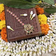 Vriksham Fusion Style Peacock Design Style 1 Gram Gold Maang Tikka-G20347