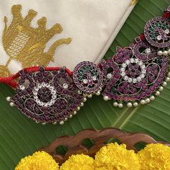 Vriksham Exquisite Black Polish Traditional Precious Kemp Hip Chain-G17565