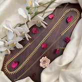 Vriksham Gold Look Alike Round Floral Thin Hip Chain-G17951