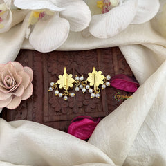 Vriksham Antique Floral Kundan Jadau Press Bugadi-Green Red-Pearl-J3550