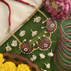 Vriksham Traditional Kemp Stone Half Moon Style Choker-G17545