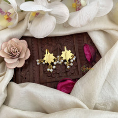 Vriksham Antique Floral Kundan Jadau Press Bugadi-White Green & Red-Pearl-J3549