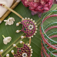 Vriksham Traditional Kemp Stone Half Moon Style Choker-G17545