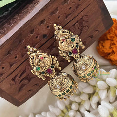 Vriksham Antique Peacock 1 gm gold Jhumka-G17069