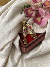 Premium Gold Look Alike Multicolour AD Stone Bangle Set - Floral -G11835