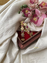 Premium Gold Look Alike Red, White AD Stone Bangle Set - Floral -G11836