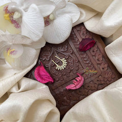 Vriksham Elegant Half Circle Leaf Septum Ring-Red White-G21128