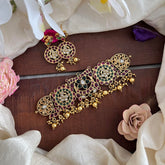 Precious Floral High Neck Choker-Gold Bead-G14156