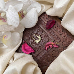 Vriksham Elegant Half Circle Leaf Septum Ring-Green White & Red-G21130