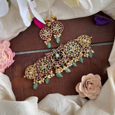 Precious Floral High Neck Choker-Aqua Green Bead-Pearl-G14157