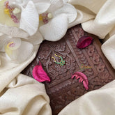 Vriksham Classic Floral Septum Ring-Green-G21135