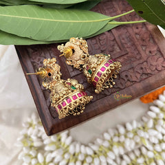 Vriksham Premium 1 gm Gold Peacock Jhumka-G20350