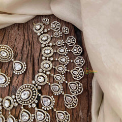 Vriksham Premium White Tear Drop With AD Stone Statement Choker Neckpiece-G21667