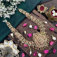 Vriksham Antique Gold Temple Style 1 gm Gold Haram-Gold Bead-G18753