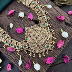 Vriksham Antique Gold Temple Style 1 gm Gold Haram-Gold Bead-G18753