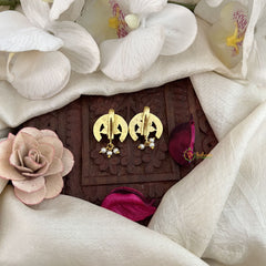 Vriksham Royal Star Moon Style Jadau Press Bugadi-Red Green & White-Pearl-J3561