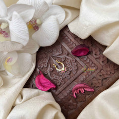 Vriksham Classic Floral Septum Ring-White Red-G21133