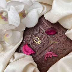 Vriksham Classic Floral Septum Ring-White Red-G21133