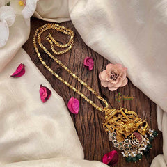 Vriksham Premium Peacock & Ganesh Ji Pendant Rope Chain Set Long Neckpiece-G21671