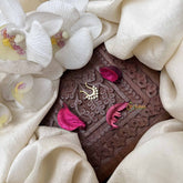 Vriksham Double Stone Tree Style Septum Ring-White-G21142