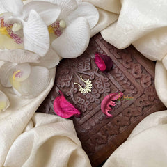 Vriksham Double Stone Tree Style Septum Ring-White-G21142