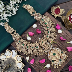 Vriksham South indian Lakshmi Temple Necklace 1 gm Gold-Gold Bead-G18754