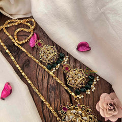 Vriksham Elegant Lotus Lakshmi Pendant Rope Chain Set Long Neckpiece-G21670