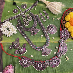 Vriksham Traditional Black Polish Kemp Bridal Set-G17580