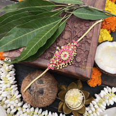 Vriksham Stylish Floral Design 1 gm Gold Choker-Red White-G20354