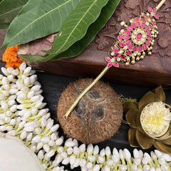 Vriksham Stylish Floral Design 1 gm Gold Choker-Red White-G20354