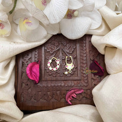 Vriksham Premium Style Septum Ring & Nath Bullak-White Red-G21144