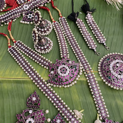 Vriksham Traditional Black Polish Kemp Bridal Set-G17581