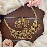 Antique Mayil Lakshmi Addigai-Gold Bead-Pearl-G14166