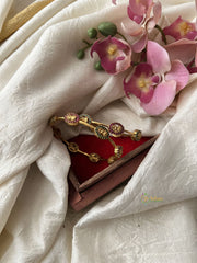 Antique Lakshmi Gold American Diamond Bangle Set - Red, Green - G12010