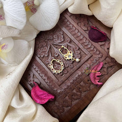 Vriksham Premium Style Septum Ring & Nath Bullak-White Red-G21144