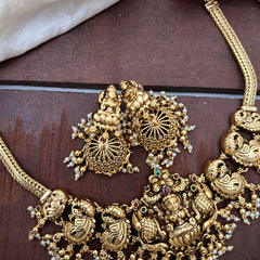 Antique Mayil Lakshmi Addigai-Gold Bead-Pearl-G14166