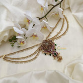 Designer Red Green Jada Billai with Pearl Maatil-G14817