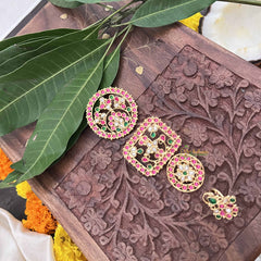 Vriksham Classic Round With Square Floral Style 1 Gram Gold Jada Billai-G20349