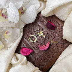 Vriksham Primium Style Septum Ring & Nath Bullak-White Green-G21143