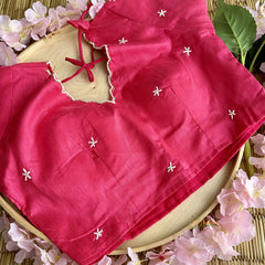 Pista Organza Saree with Golden Embroidery - VS3725