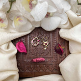 Vriksham Premium Style Septum Ring & Nath Bullak-Red-G21146